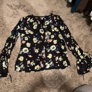 Floral Black Women's Top